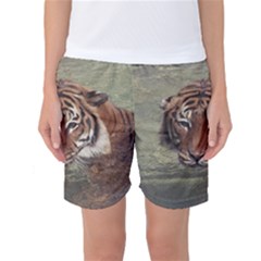 Swimming Tiger Women s Basketball Shorts by ExtraGoodSauce