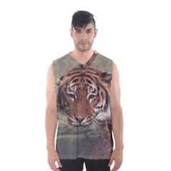 Swimming Tiger Men s Basketball Tank Top by ExtraGoodSauce