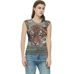 Swimming Tiger Women s Raglan Cap Sleeve Tee by ExtraGoodSauce