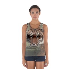 Swimming Tiger Sport Tank Top  by ExtraGoodSauce