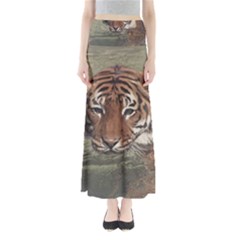 Swimming Tiger Full Length Maxi Skirt by ExtraGoodSauce