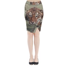 Swimming Tiger Midi Wrap Pencil Skirt by ExtraGoodSauce