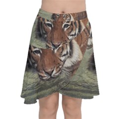 Swimming Tiger Chiffon Wrap Front Skirt by ExtraGoodSauce