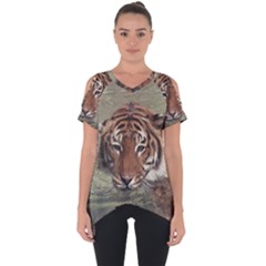 Swimming Tiger Cut Out Side Drop Tee by ExtraGoodSauce