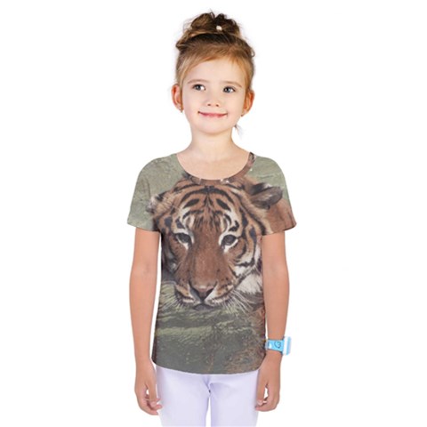 Swimming Tiger Kids  One Piece Tee by ExtraGoodSauce