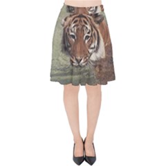 Swimming Tiger Velvet High Waist Skirt by ExtraGoodSauce