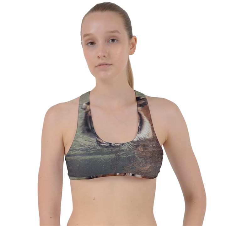 Swimming Tiger Criss Cross Racerback Sports Bra