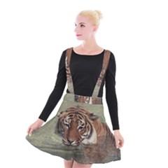 Swimming Tiger Suspender Skater Skirt by ExtraGoodSauce