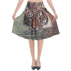 Swimming Tiger Flared Midi Skirt by ExtraGoodSauce