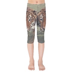 Swimming Tiger Kids  Capri Leggings  by ExtraGoodSauce