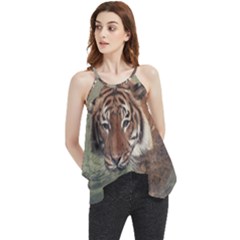 Swimming Tiger Flowy Camisole Tank Top by ExtraGoodSauce