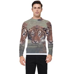 Swimming Tiger Men s Long Sleeve Rash Guard by ExtraGoodSauce