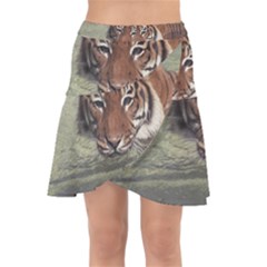 Swimming Tiger Wrap Front Skirt by ExtraGoodSauce