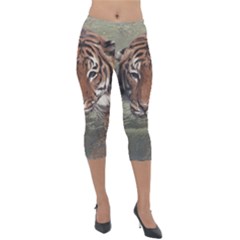 Swimming Tiger Lightweight Velour Capri Leggings  by ExtraGoodSauce