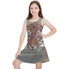 Swimming Tiger Kids  Lightweight Sleeveless Dress by ExtraGoodSauce