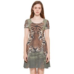 Swimming Tiger Inside Out Cap Sleeve Dress by ExtraGoodSauce