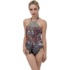 Swimming Tiger Go With The Flow One Piece Swimsuit by ExtraGoodSauce