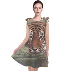 Swimming Tiger Tie Up Tunic Dress by ExtraGoodSauce