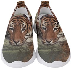 Swimming Tiger Kids  Slip On Sneakers by ExtraGoodSauce