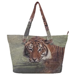 Swimming Tiger Full Print Shoulder Bag by ExtraGoodSauce