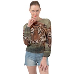 Swimming Tiger Banded Bottom Chiffon Top by ExtraAwesomeSauce