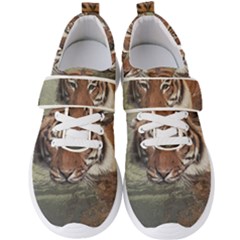 Swimming Tiger Men s Velcro Strap Shoes by ExtraGoodSauce