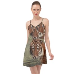 Swimming Tiger Summer Time Chiffon Dress by ExtraGoodSauce