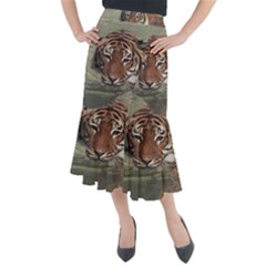 Swimming Tiger Midi Mermaid Skirt by ExtraGoodSauce