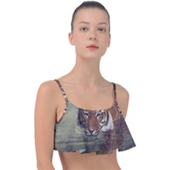 Swimming Tiger Frill Bikini Top by ExtraGoodSauce