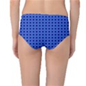 Basket Weave Basket Pattern Blue Mid-Waist Bikini Bottoms View2