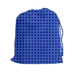 Basket Weave Basket Pattern Blue Drawstring Pouch (2xl) by Dutashop