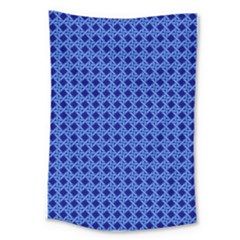 Basket Weave Basket Pattern Blue Large Tapestry by Dutashop