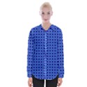 Basket Weave Basket Pattern Blue Womens Long Sleeve Shirt View1