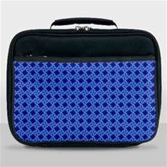 Basket Weave Basket Pattern Blue Lunch Bag