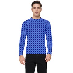 Basket Weave Basket Pattern Blue Men s Long Sleeve Rash Guard by Dutashop