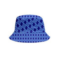 Basket Weave Basket Pattern Blue Inside Out Bucket Hat (kids) by Dutashop