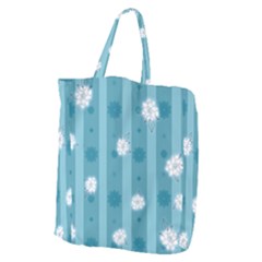 Gardenia Flowers White Blue Giant Grocery Tote by Dutashop