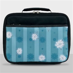 Gardenia Flowers White Blue Lunch Bag