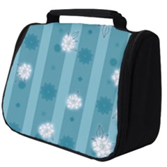 Gardenia Flowers White Blue Full Print Travel Pouch (big)