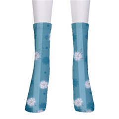 Gardenia Flowers White Blue Men s Crew Socks by Dutashop