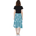 Gardenia Flowers White Blue Frill Hi Low Chiffon Skirt View2