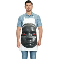 Creepy Black Man Mask Print Kitchen Apron by dflcprintsclothing