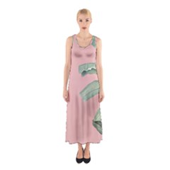 Banana Leaf On Pink Sleeveless Maxi Dress by goljakoff