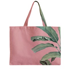 Banana Leaf On Pink Zipper Mini Tote Bag by goljakoff