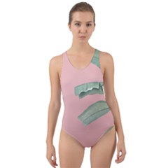 Banana Leaf On Pink Cut-out Back One Piece Swimsuit by goljakoff