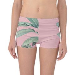 Banana Leaf On Pink Reversible Boyleg Bikini Bottoms by goljakoff