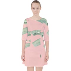 Banana Leaf On Pink Pocket Dress