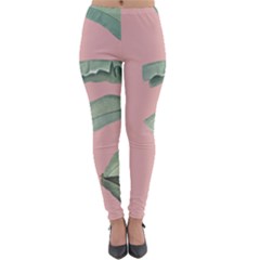 Banana Leaf On Pink Lightweight Velour Leggings by goljakoff