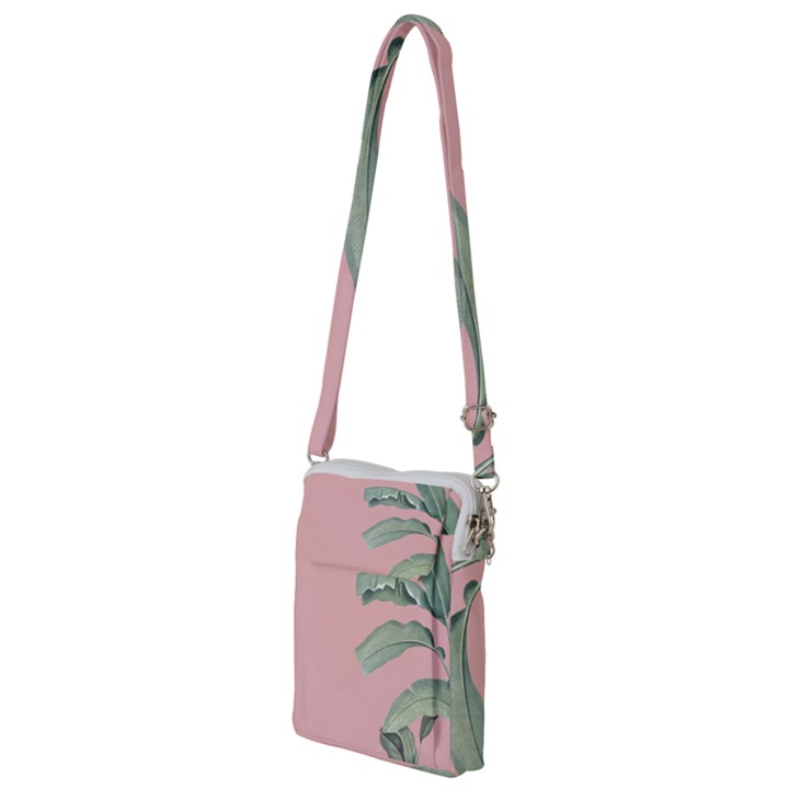 Banana leaf on pink Multi Function Travel Bag