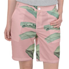 Banana Leaf On Pink Pocket Shorts by goljakoff